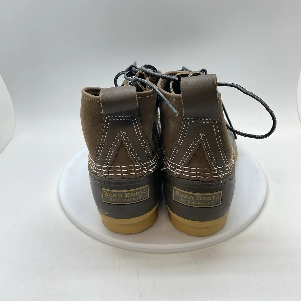 LL Bean Bean Boots Mens 11 M Brown Leather Duck Boot Laces Waterproof USA